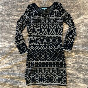 Antonio Melani Patterned Holiday sparkly sweater dress